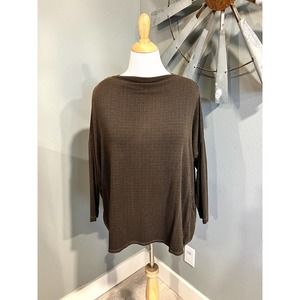 Bryn WalkerTan & Black Houndstooth Lagenlook Top XS